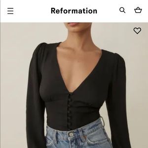 Reformation Nell top in Black size 4